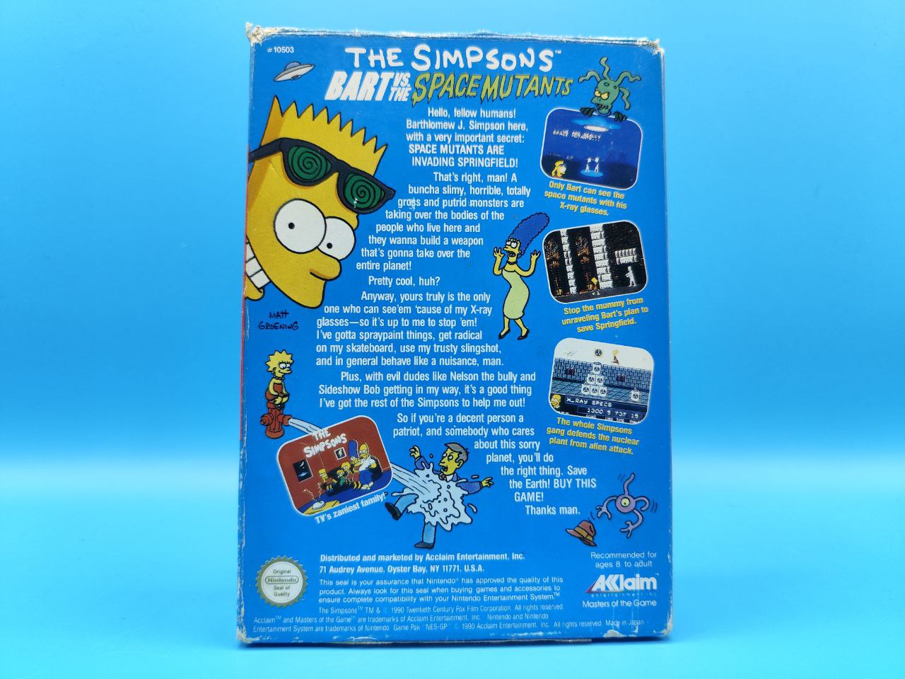 Sin Manual The Simpsons Bart VS The Space Mutants NINTENDO NES