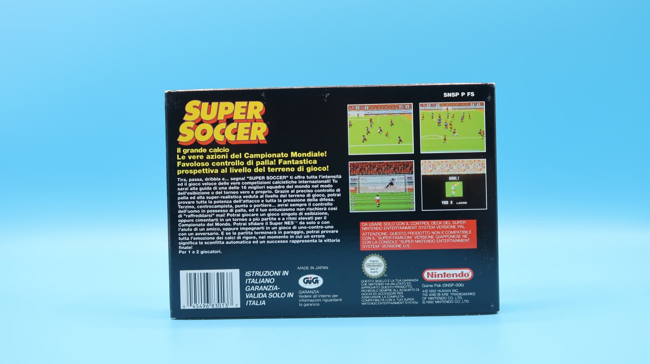 Super Soccer SUPER NINTENDO (Importación italiana)